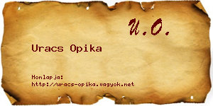 Uracs Opika névjegykártya